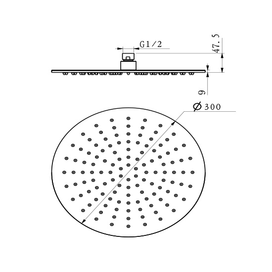 12 Inch Stainless Steel Shower Head LDFR1201