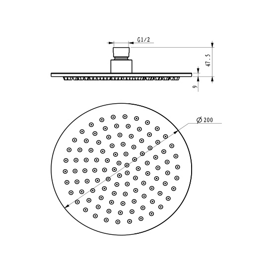 8 Inch Stainless Steel Shower Head LDFR0801
