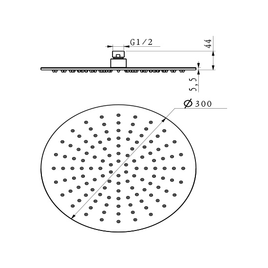 12 Inch Stainless Steel Thickened Shower Head LDER1201