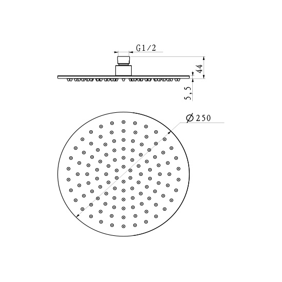 10 Inch Stainless Steel Thickened Shower Head LDER1001