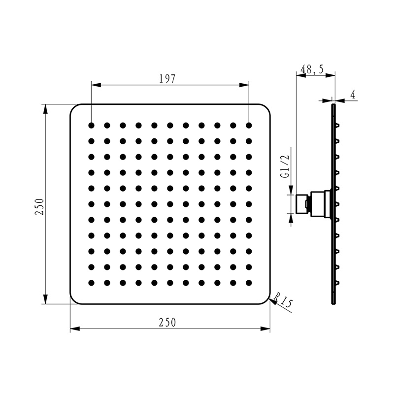 10 Inch Stainless Steel Thickened Shower Head LDDS1001