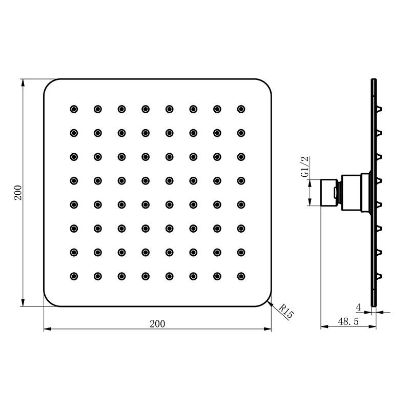 8 Inch Stainless Steel Thickened Shower Head LDDS0801