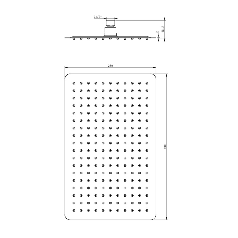 Rectangular Ultra-Thin Shower Head LDAS1016