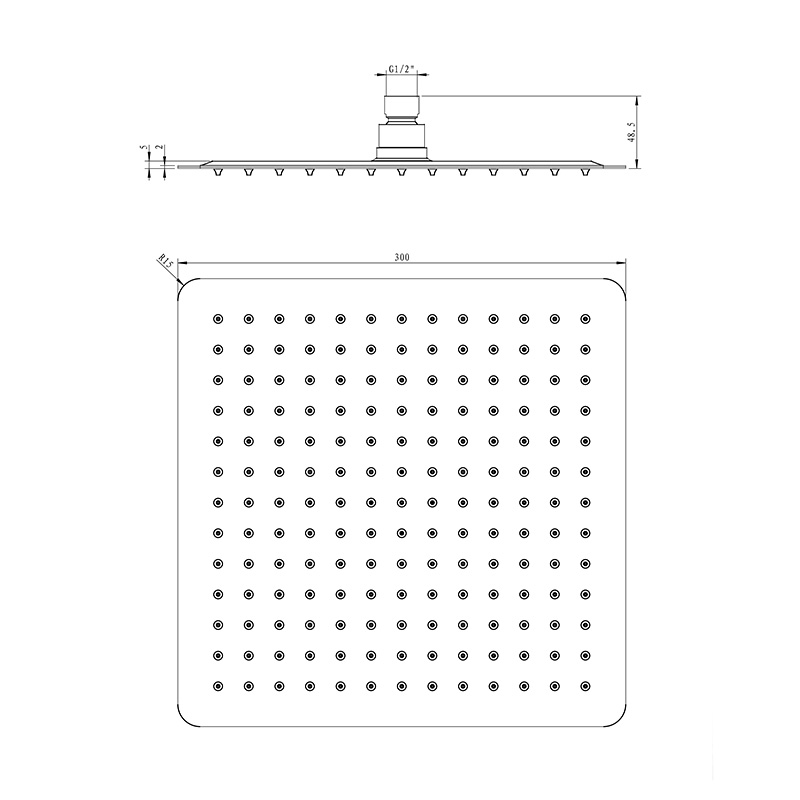 Square Ultra-Thin Shower Head LDAS1201