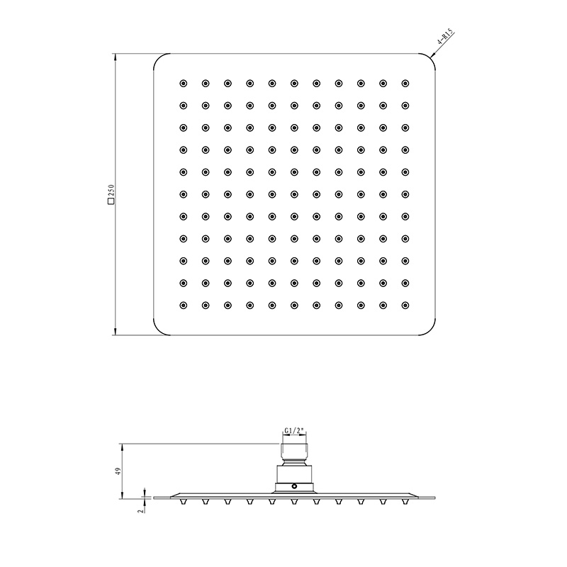 Square Ultra-Thin Shower Head LDAS1001