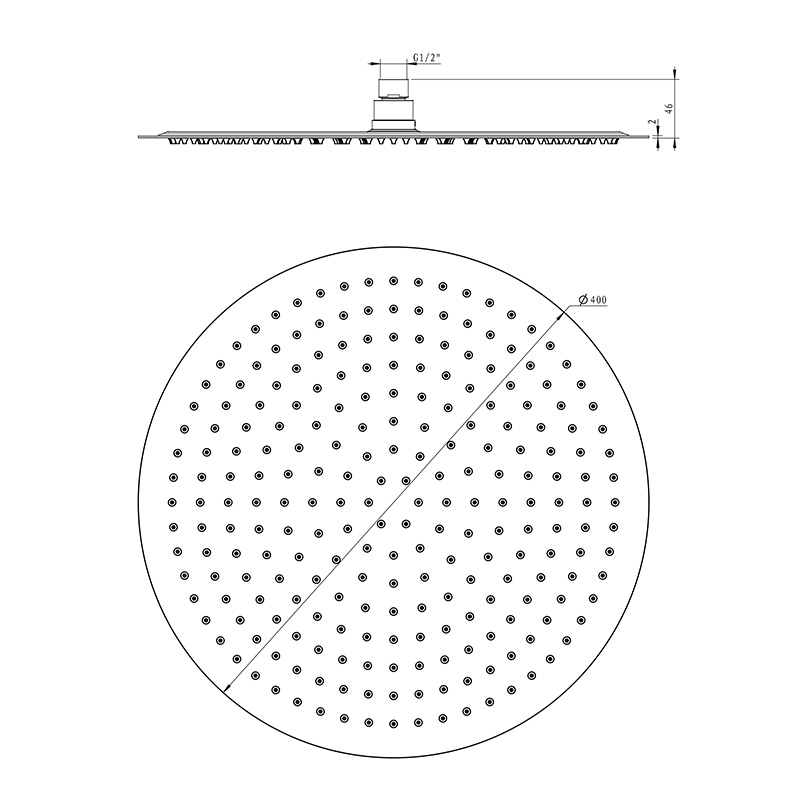 16 Inch Round Ultra-Thin Shower Head LDAR1601