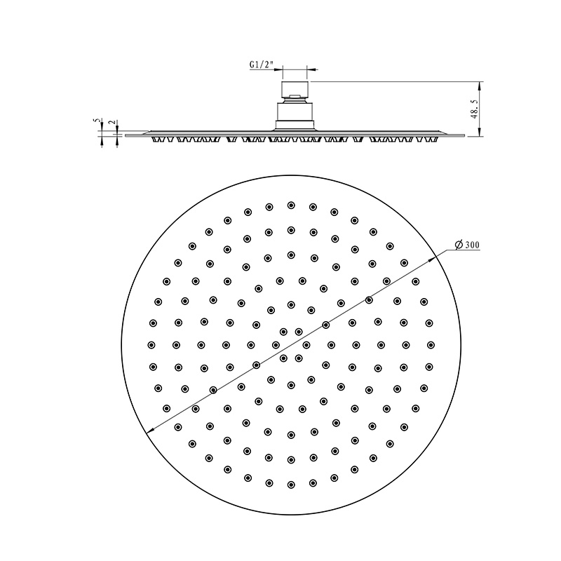 12 Inch Round Ultra-Thin Shower Head LDAR1201