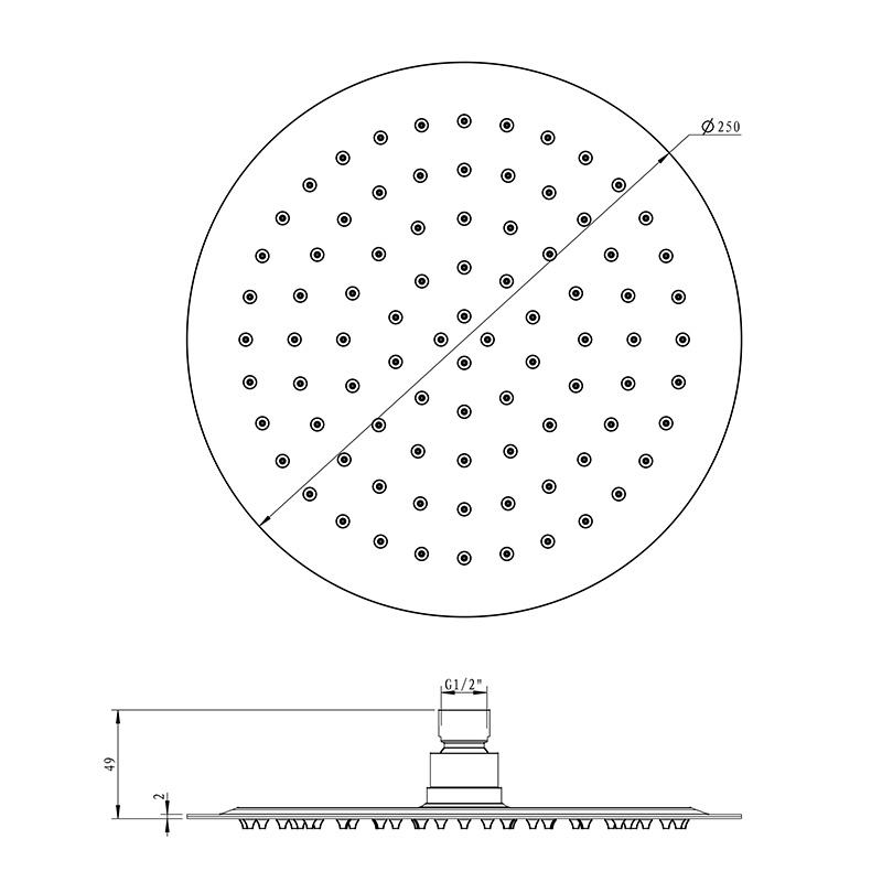 10 Inch Round Ultra-Thin Shower Head LDAR1001