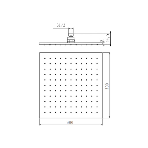 12 Inch Square Brass Shower Head LDBS1201