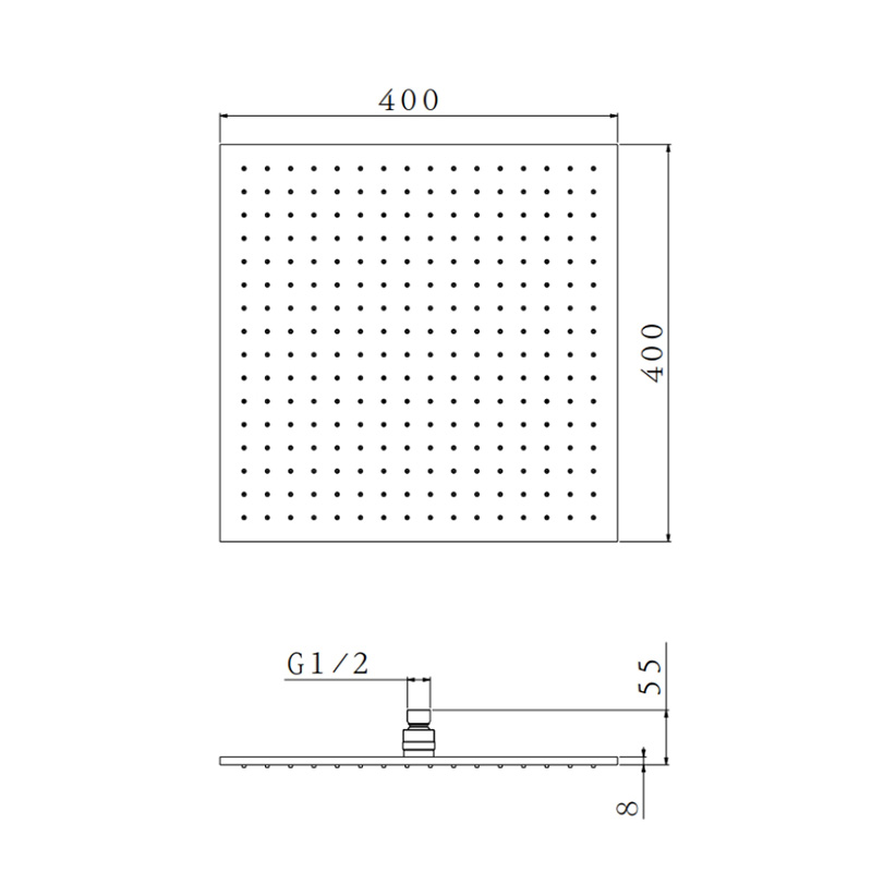 16 Inch Square Brass Shower Head LDBS1601