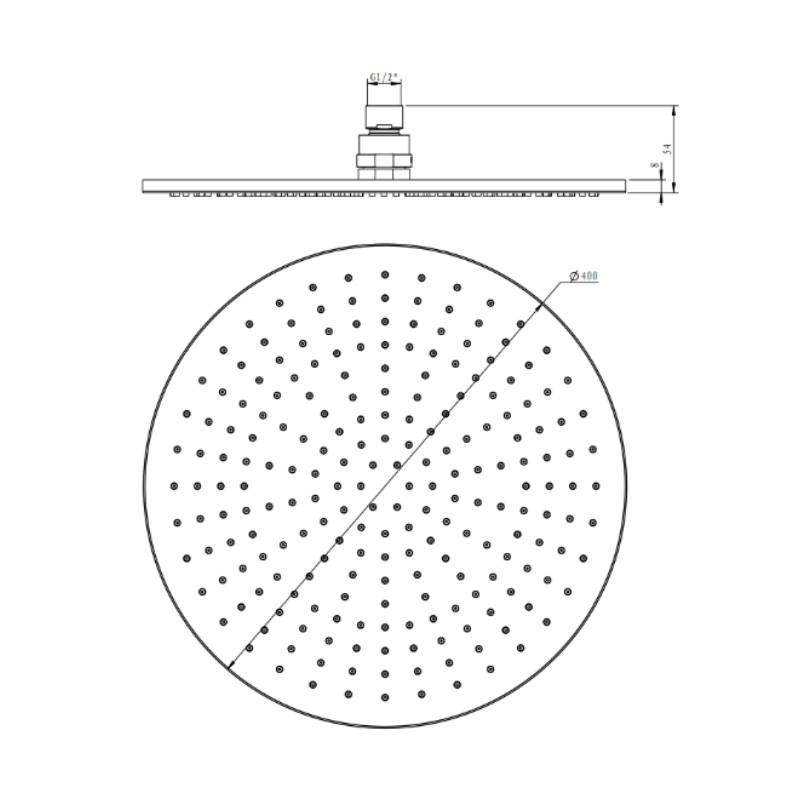16 Inch Round Brass Shower Head LDBR1601