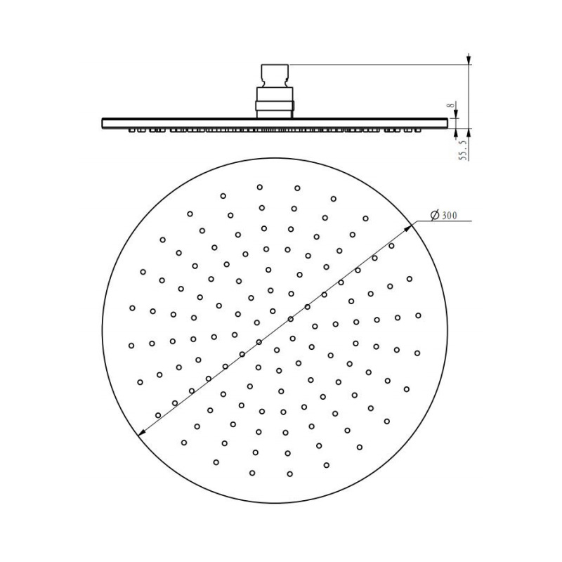 12 Inch Round Brass Shower Head LDBR1202
